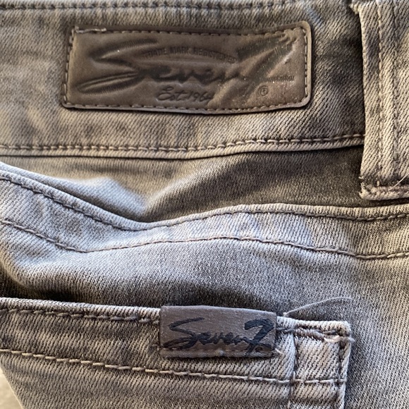 Seven7 | Ankle Skinny Derstroyed/ Embroidered Jeans w/ Shark bite hem - Picture 9 of 12